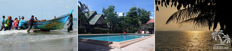 location touristique en bord de mer avec piscine en thailande